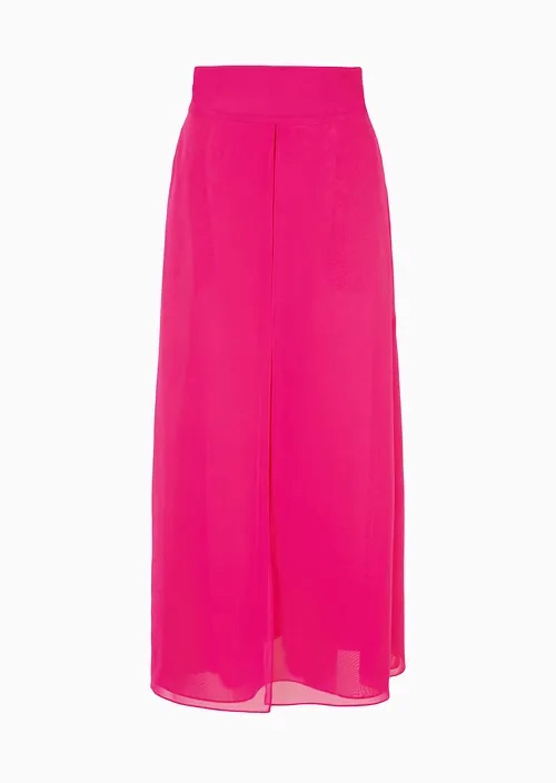 Emporio Armani Panelled georgette long skirt with peplum