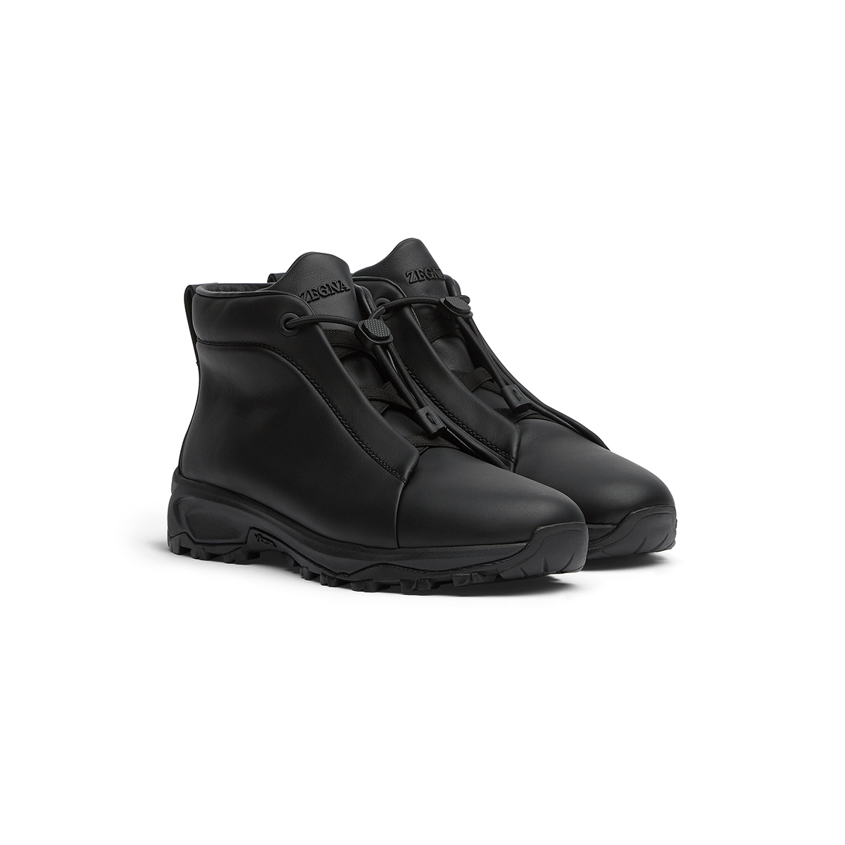 ZEGNA Black Triple Stitch Vetta Luxury Leisurewear Shoes