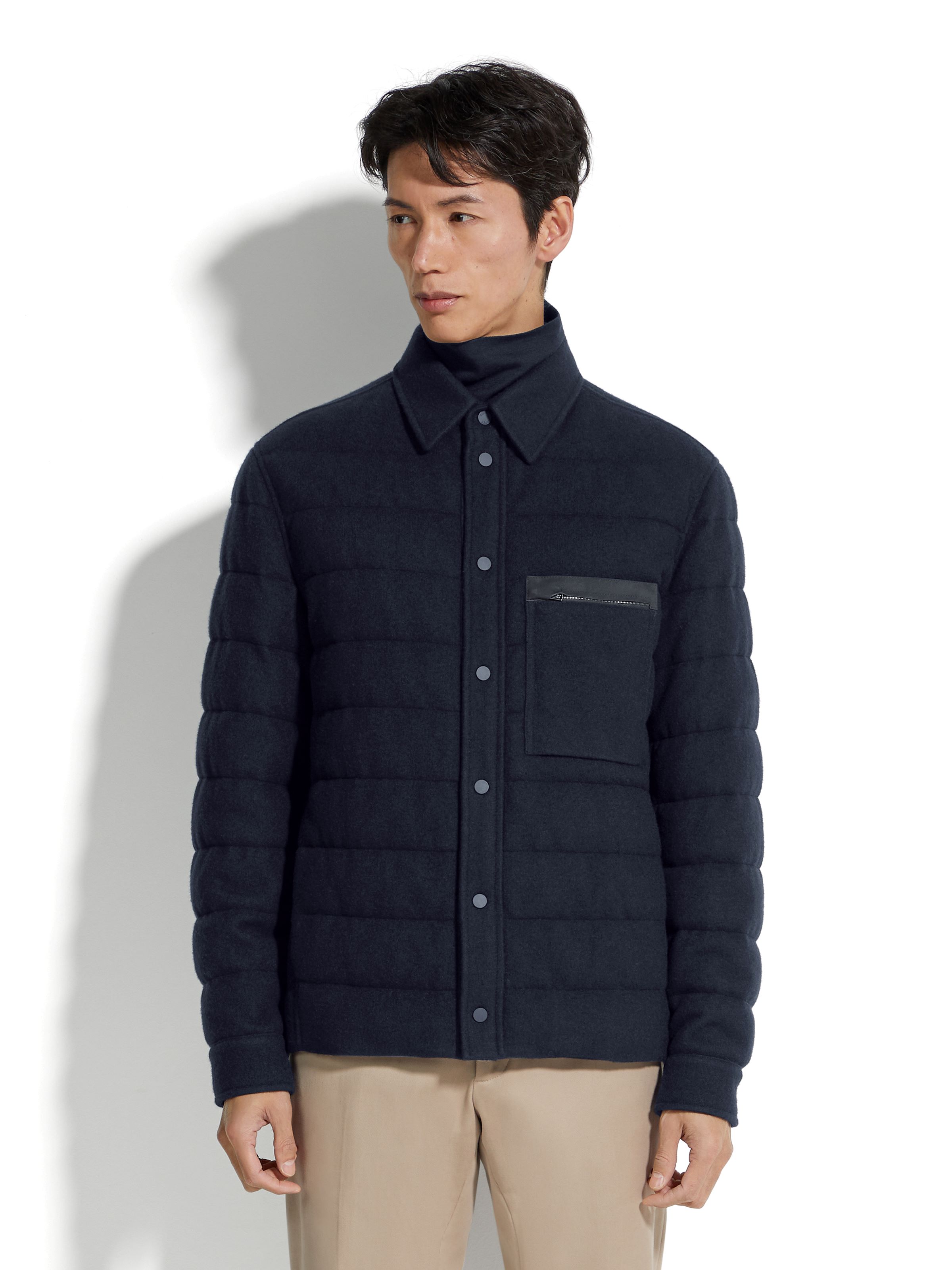 ZEGNA Navy Blue Oasi Cashmere Elements Jacket