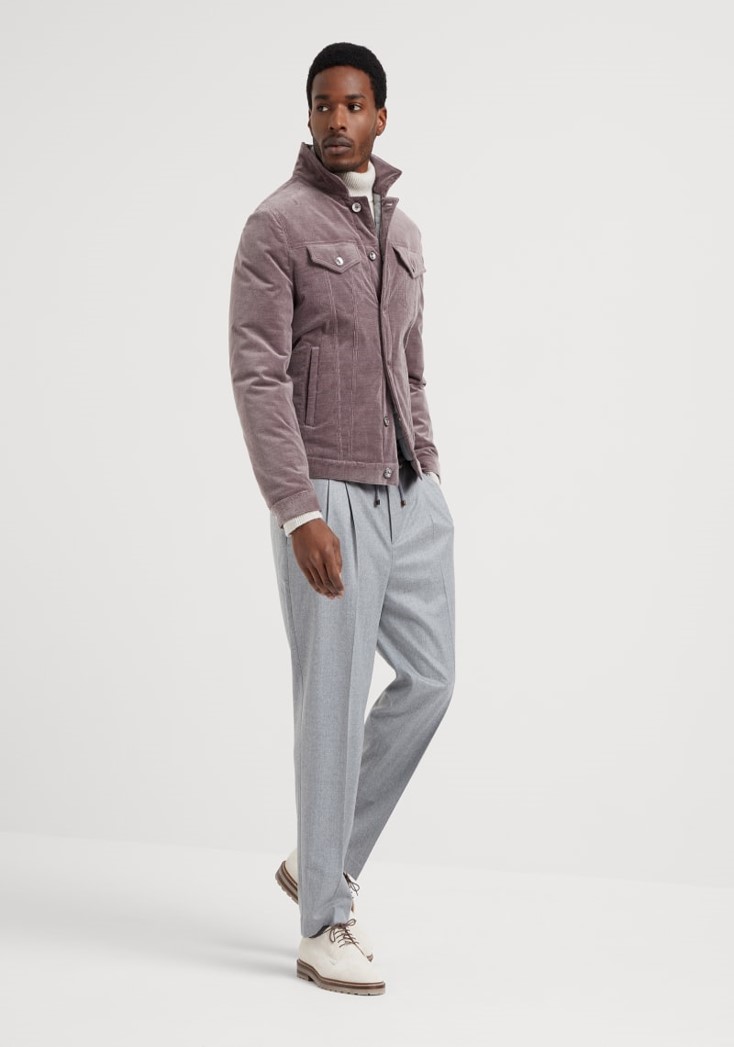 Brunello Cucinelli Virgin wool flannel leisure fit trousers